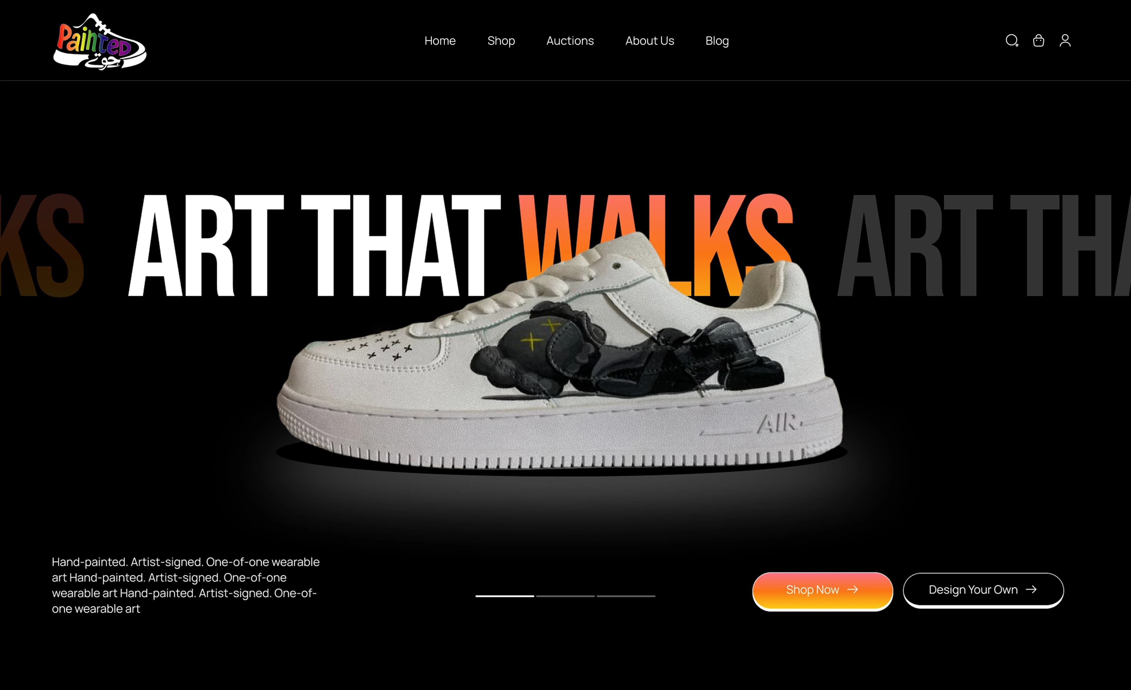 Painted Juttay — homepage design
