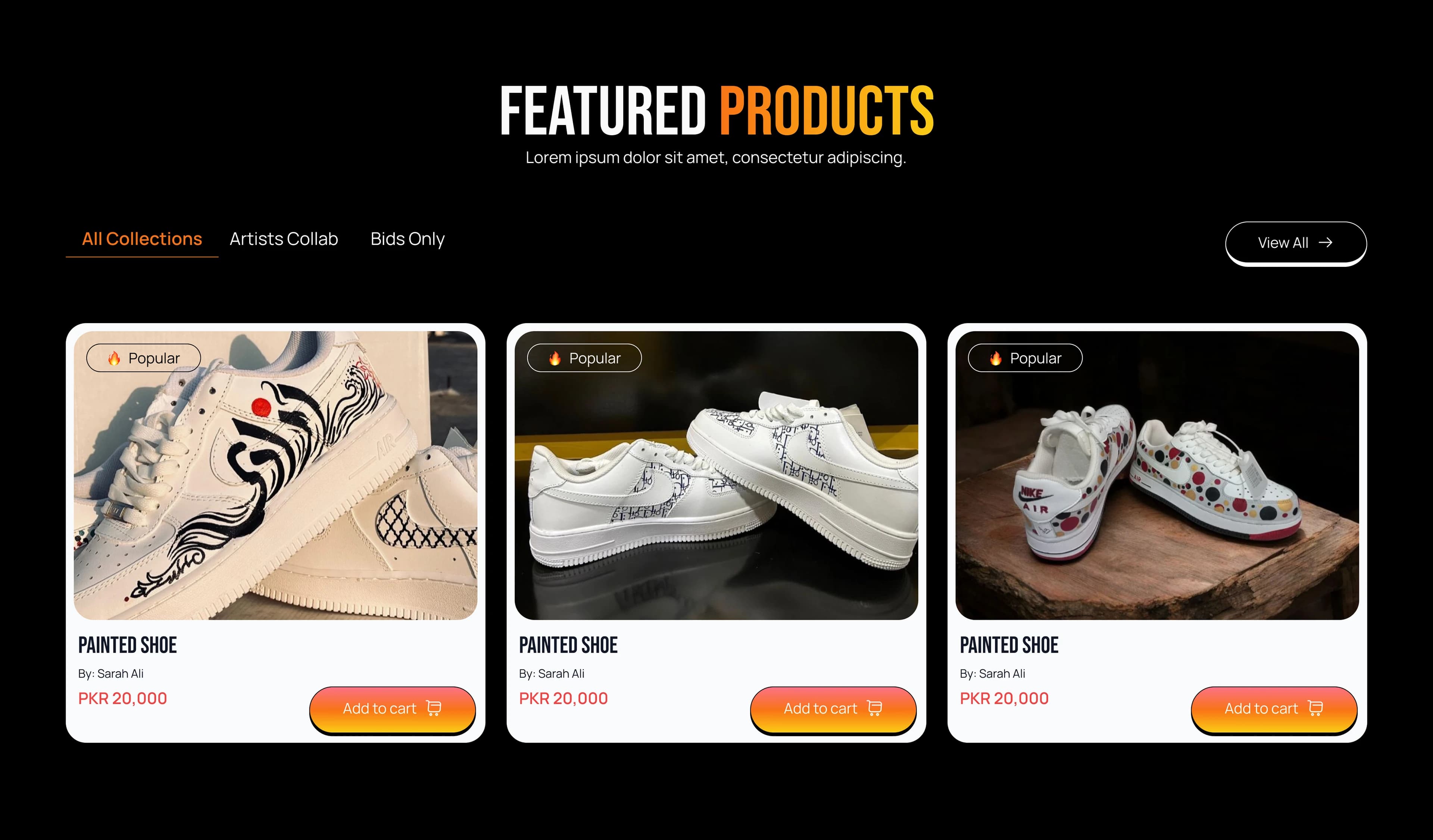 Product page design — painting first, scarcity stated plainly