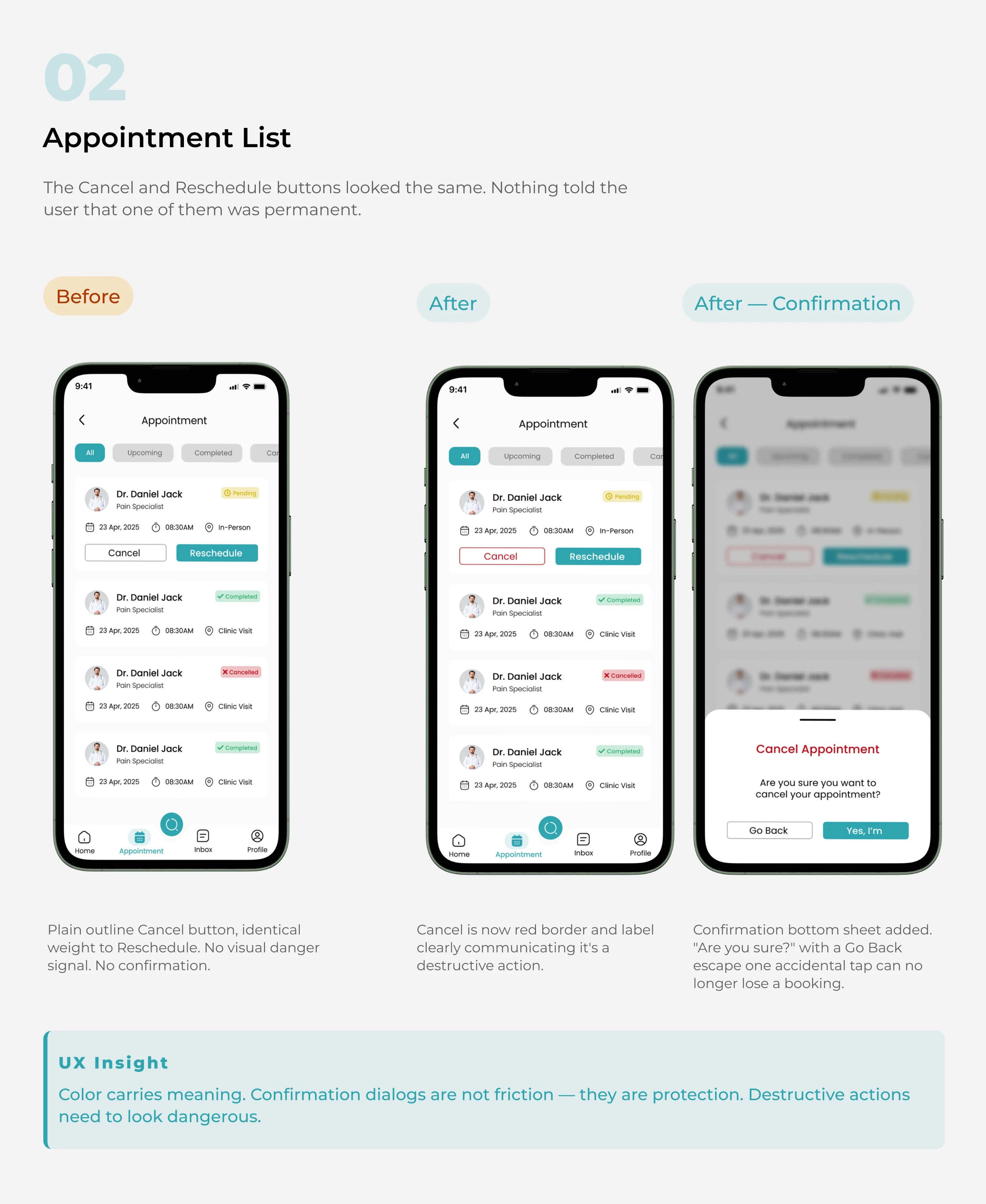 Specialist listing screen redesign — price, rating, and availability inline